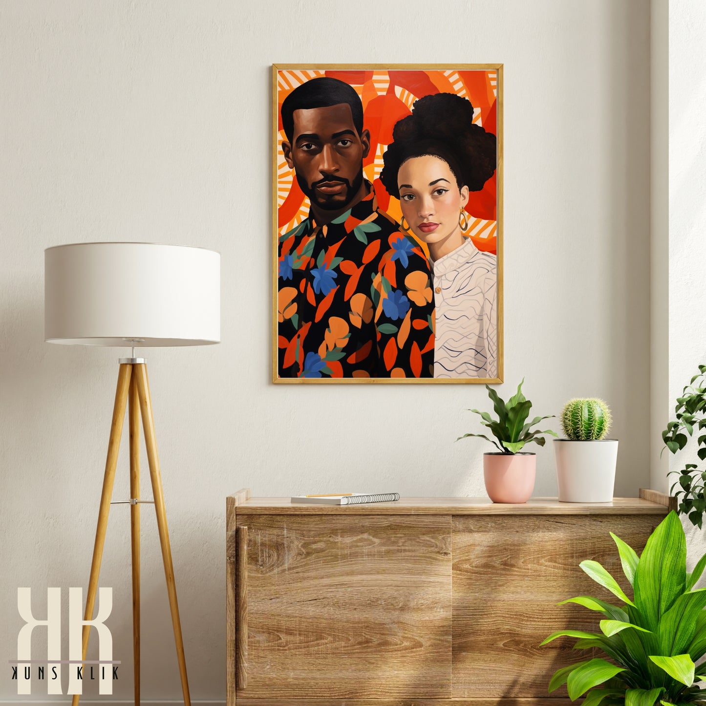 Culturally Inspired Bold Patterned Couple Portrait - 12