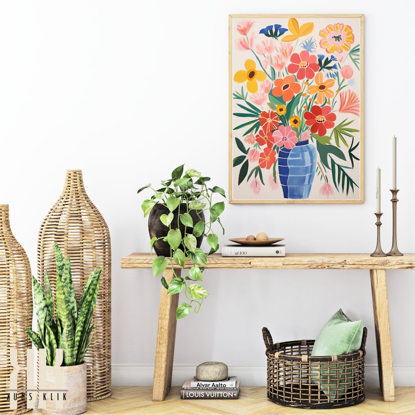 Vibrant Flower Bouquet Contemporary Wall Art - 7