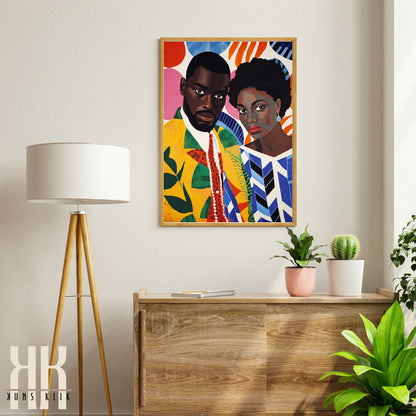 Culturally Inspired Bold Patterned Couple Portrait - 5