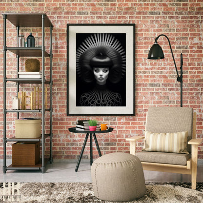 Dark Gothic Black and White Portrait Print