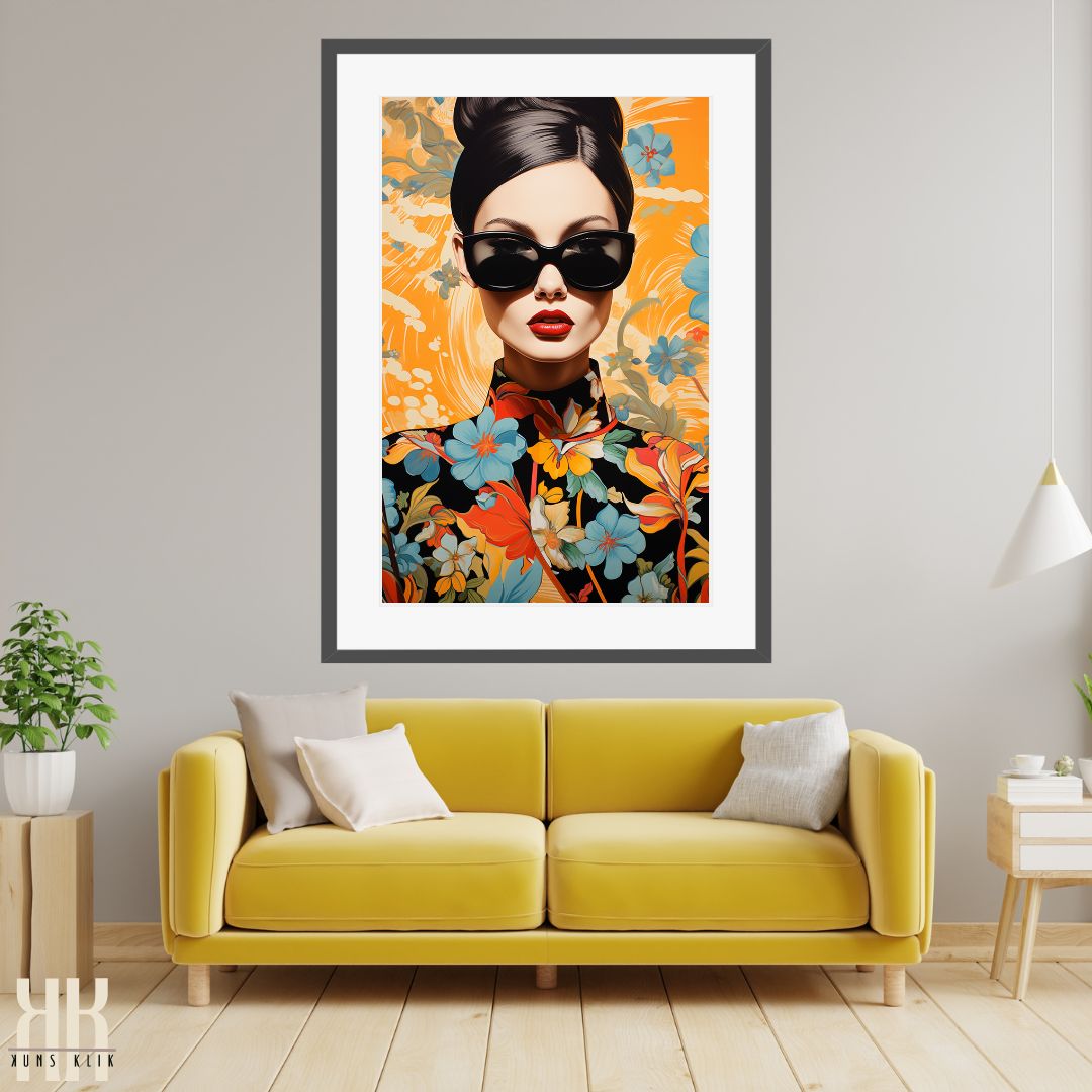 Fashion Maximalist Floral Portrait Print