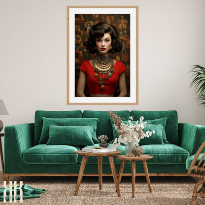 Retro Vintage Female Portrait Wall Art