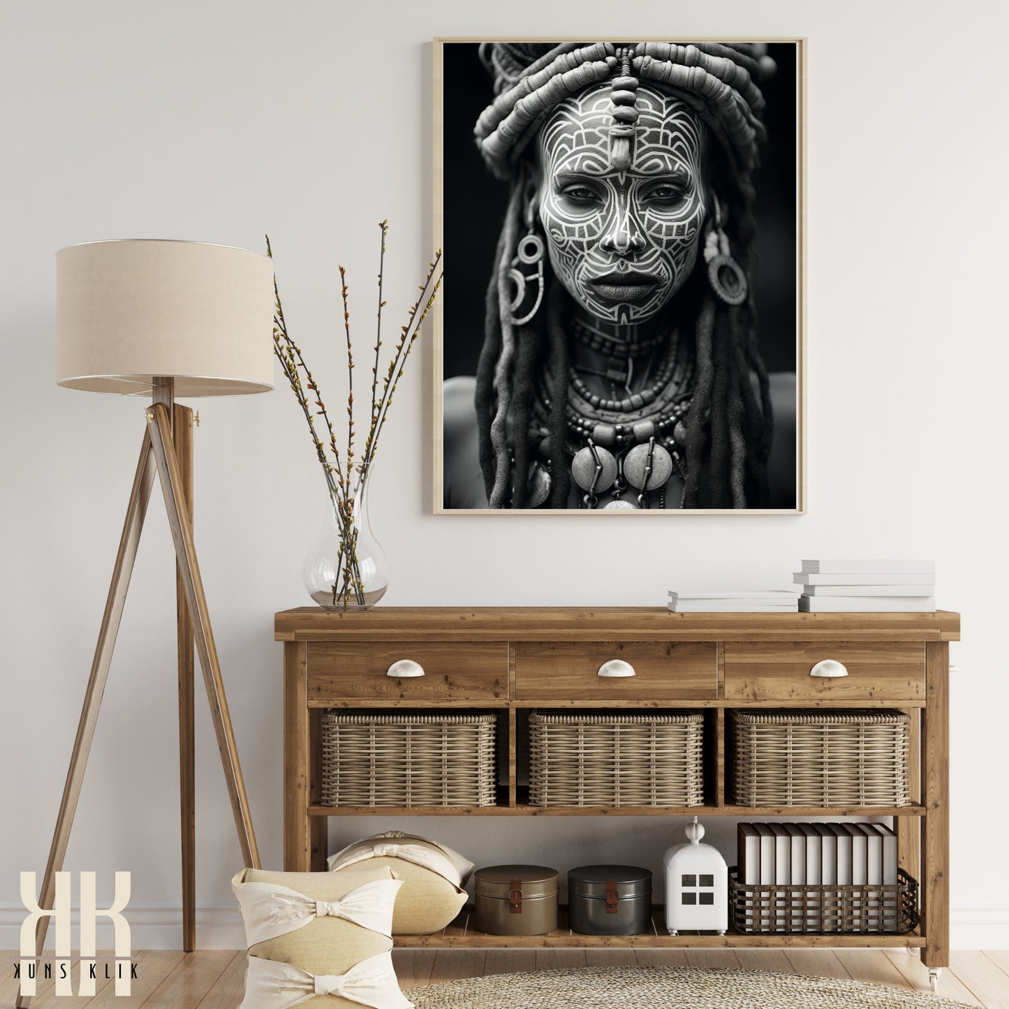 Tribal Woman Black and White Photography Print - 2