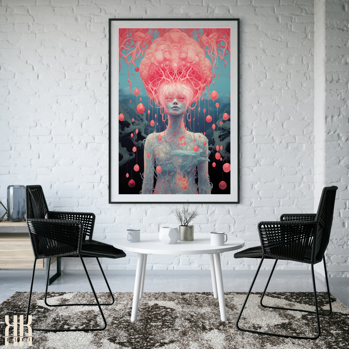 Abstract Surreal Female Face Art Print