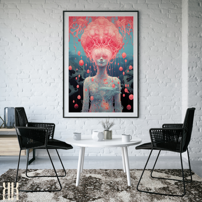 Abstract Surreal Female Face Art Print