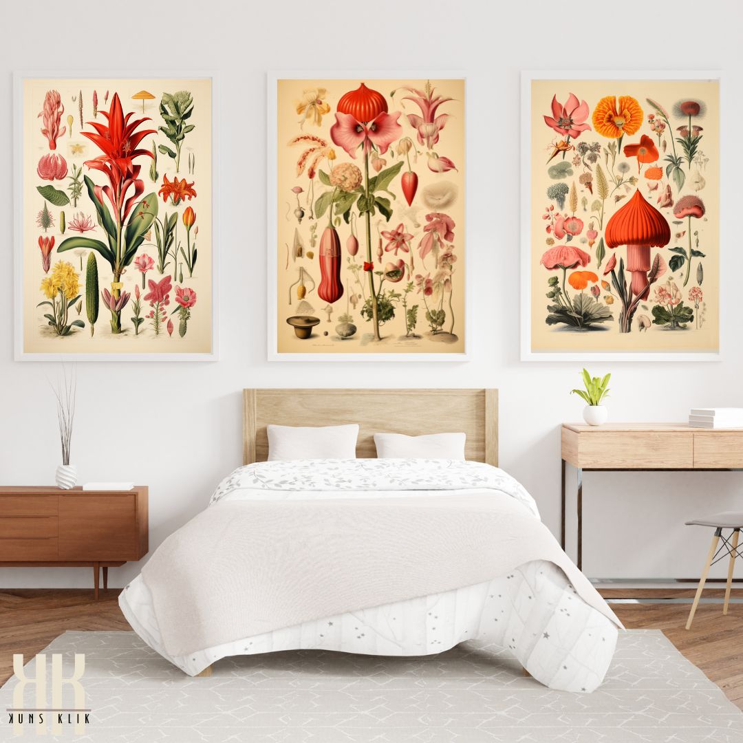 Vintage Floral Botanical Illustration Wall Art