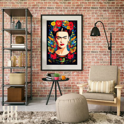 Frida Kahlo Bold Colourful Portrait Wall Art - 6