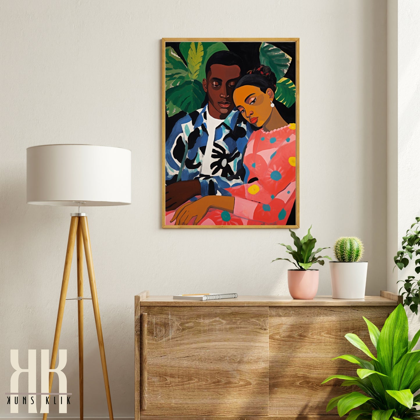 Culturally Inspired Bold Patterned Couple Portrait - 2