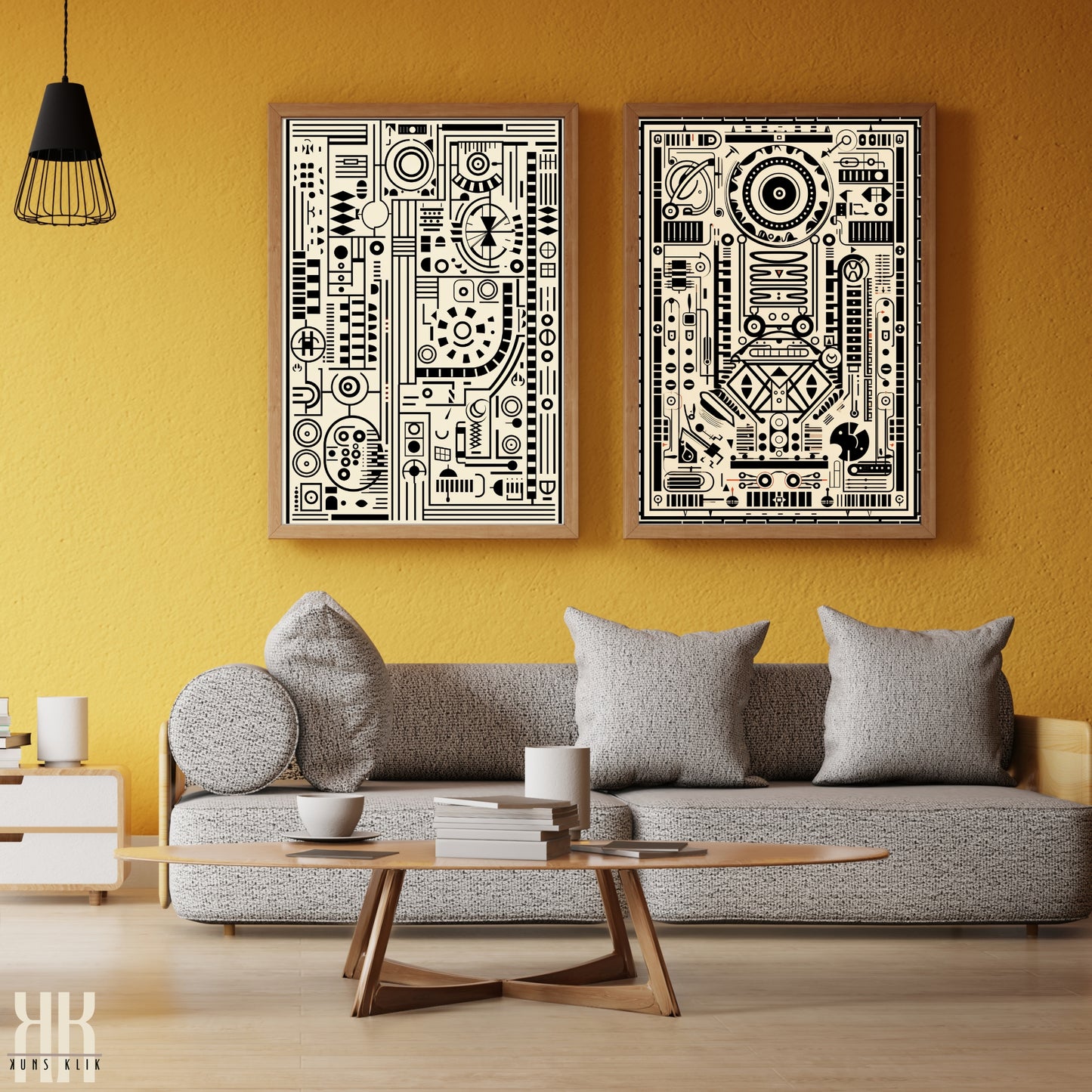 Modern Abstract Circuitry Pattern Art - 9