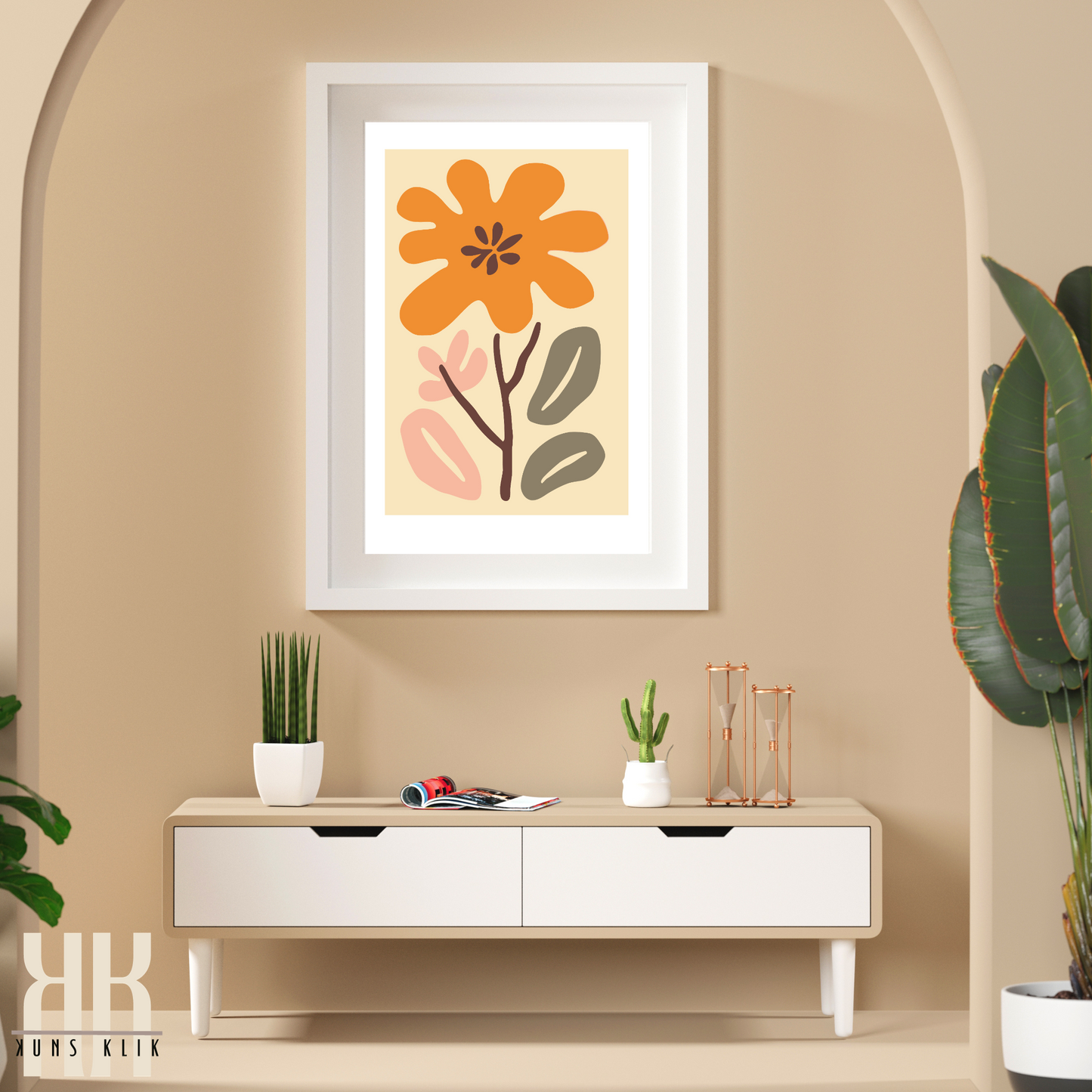 Contemporary Botanical Flat Floral Wall Art - 14