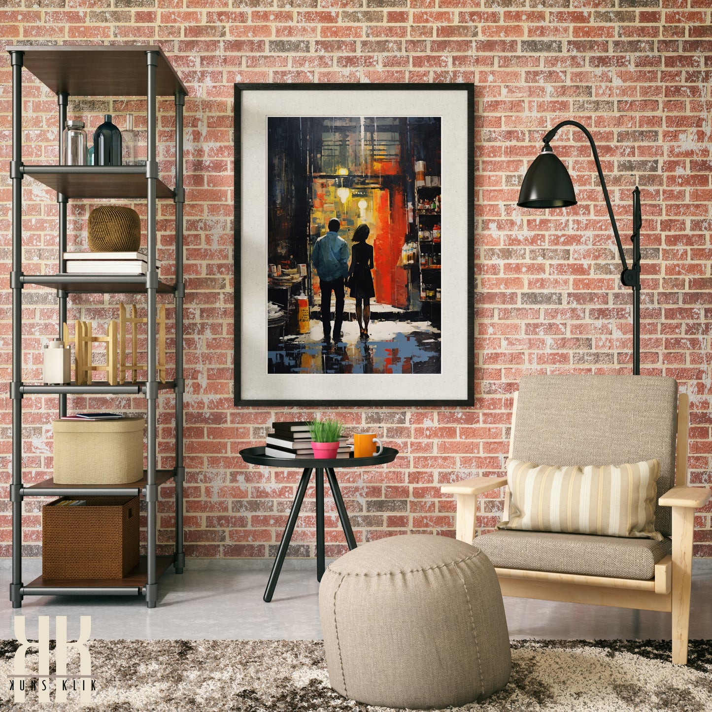 Romantic Couple Urban Cityscape Wall Art - 12