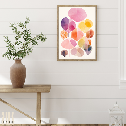 Stylish Botanical Art Print Watercolour Leaf Decor