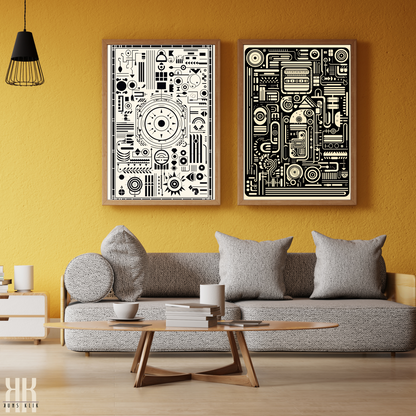 Modern Abstract Circuitry Pattern Art - 4