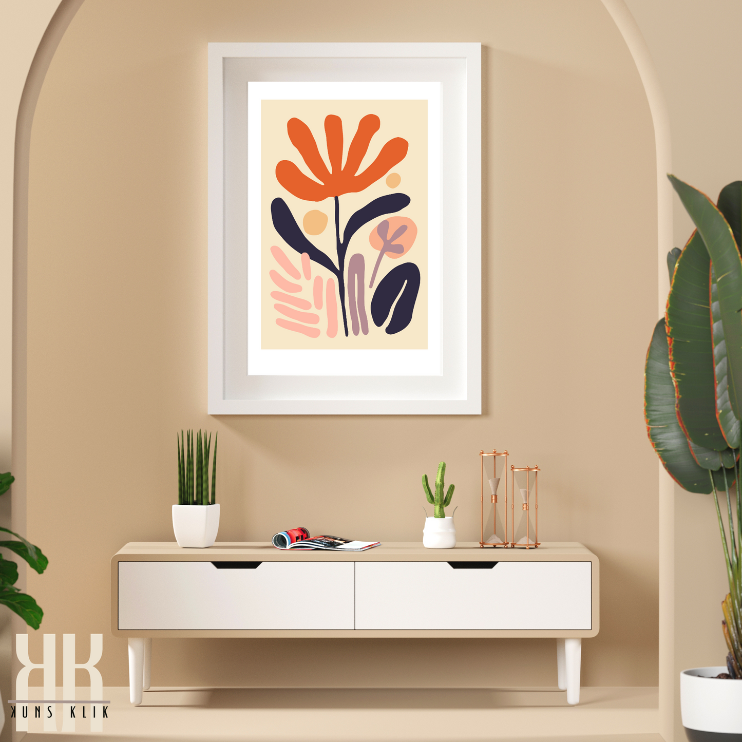 Contemporary Botanical Flat Floral Wall Art - 18