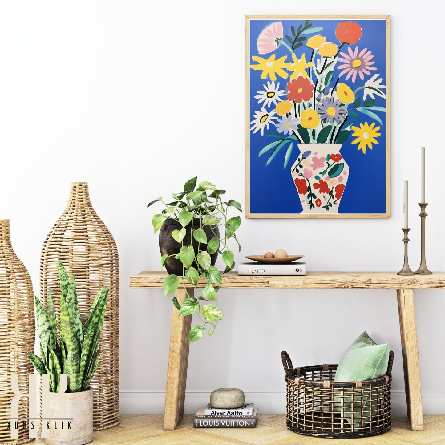 Vibrant Flower Bouquet Contemporary Wall Art - 9