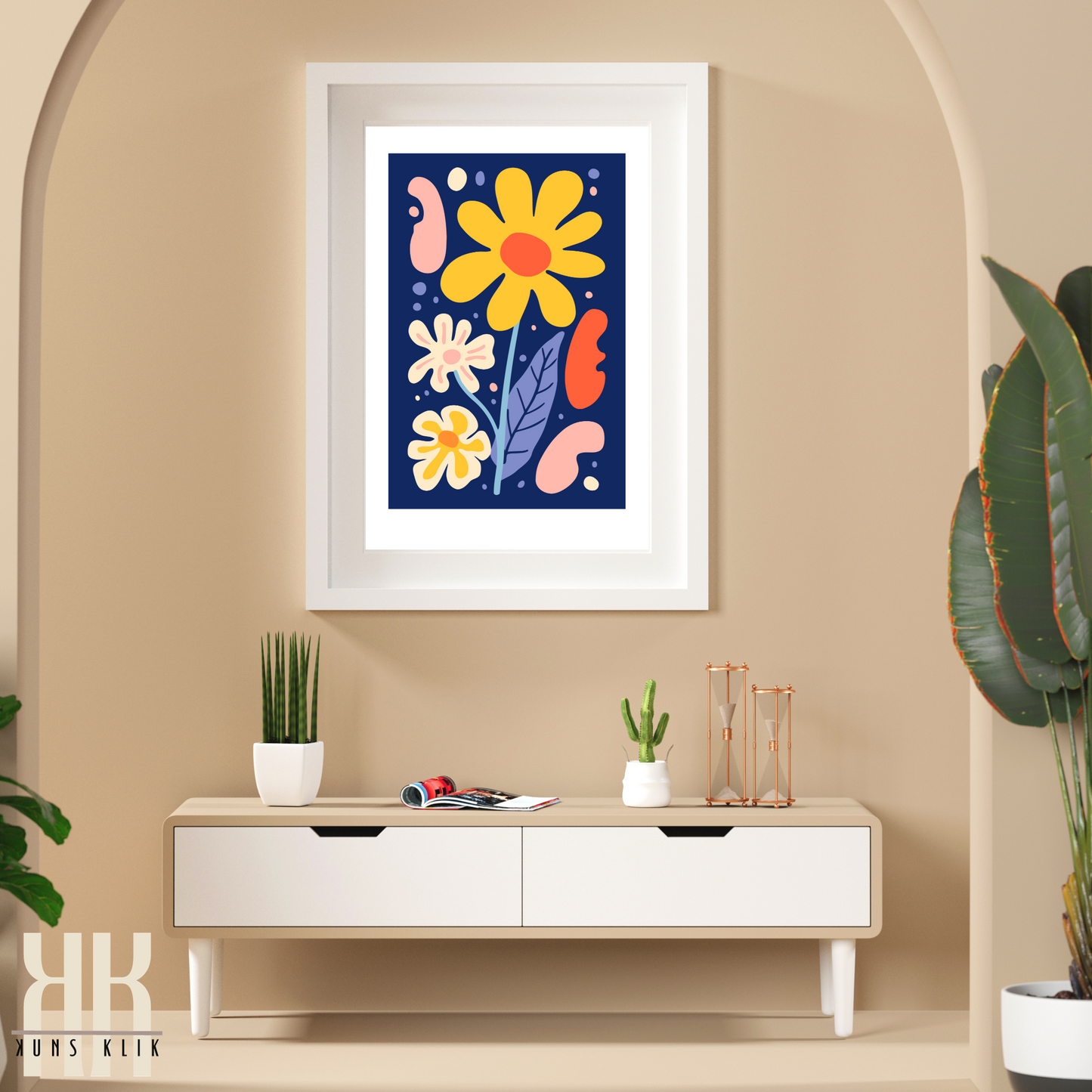 Contemporary Botanical Flat Floral Wall Art - 20