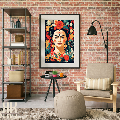 Frida Kahlo Bold Colourful Portrait Wall Art - 3