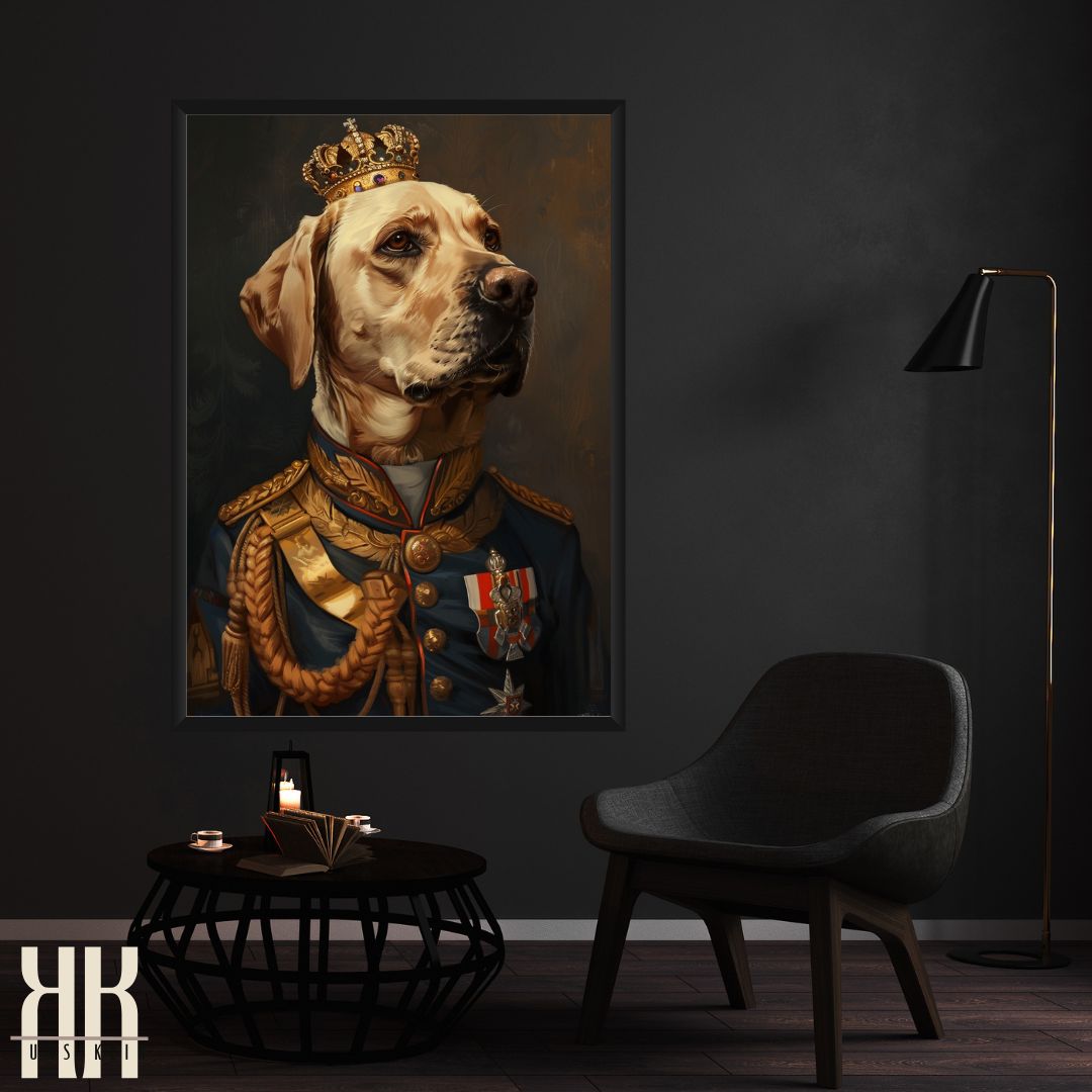 Labrador Dog Royal Portrait Dressed as Royalty