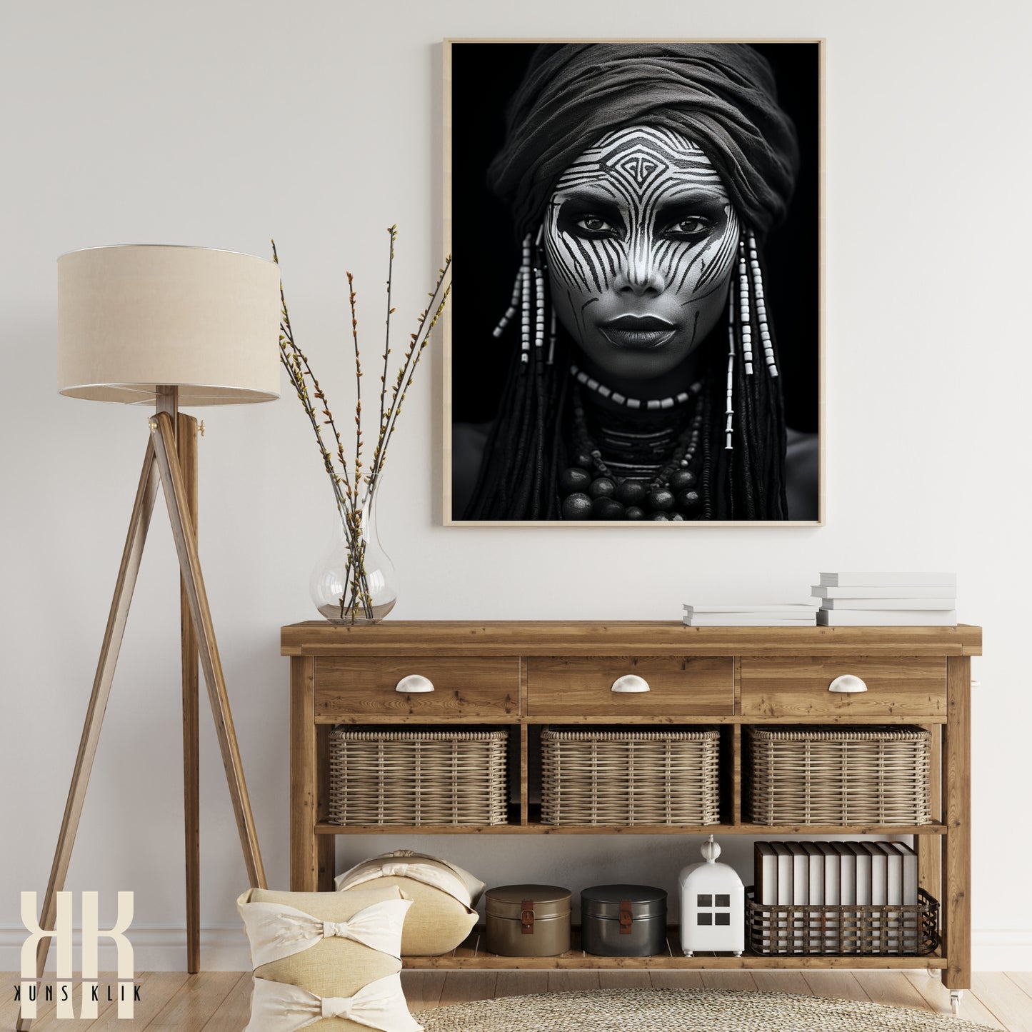 Tribal Woman Black and White Photography Print - 7