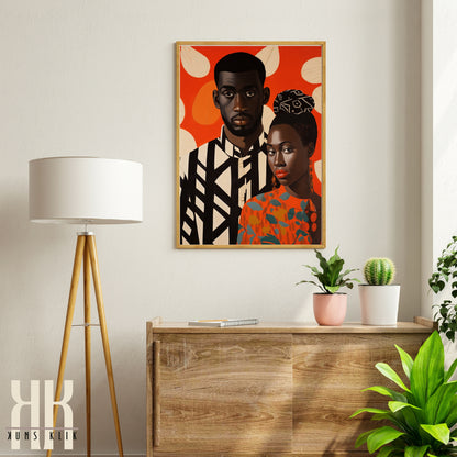 Culturally Inspired Bold Patterned Couple Portrait - 6