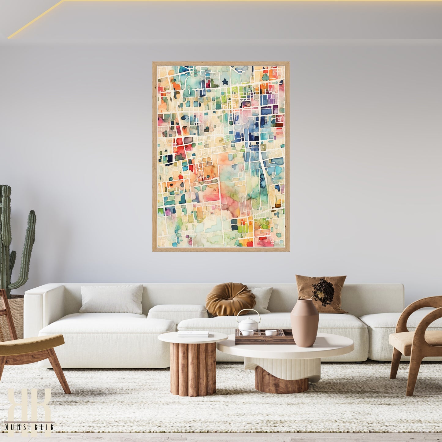 Abstract Cityscape Urban Map Art Print - 6