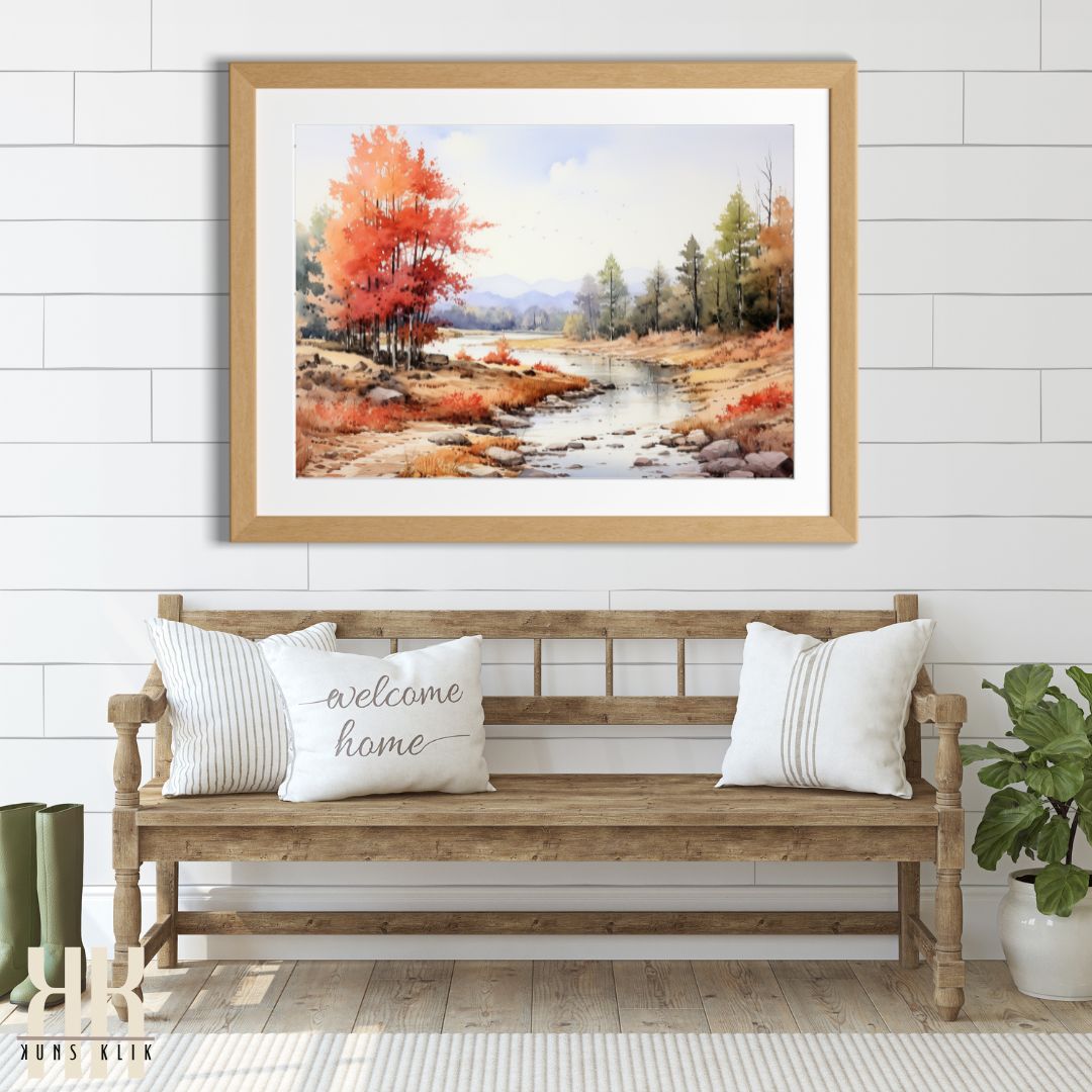 Watercolour Autumn Scene Wall Art