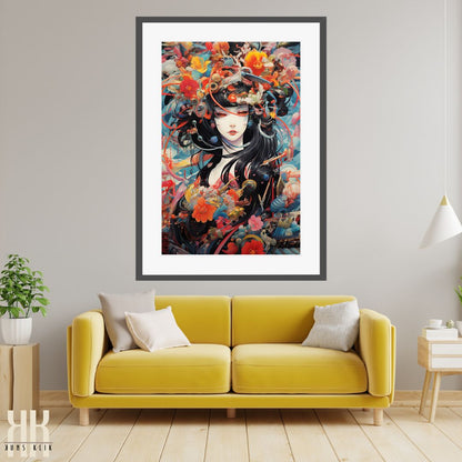 Surreal Geisha Beauty Portrait Print