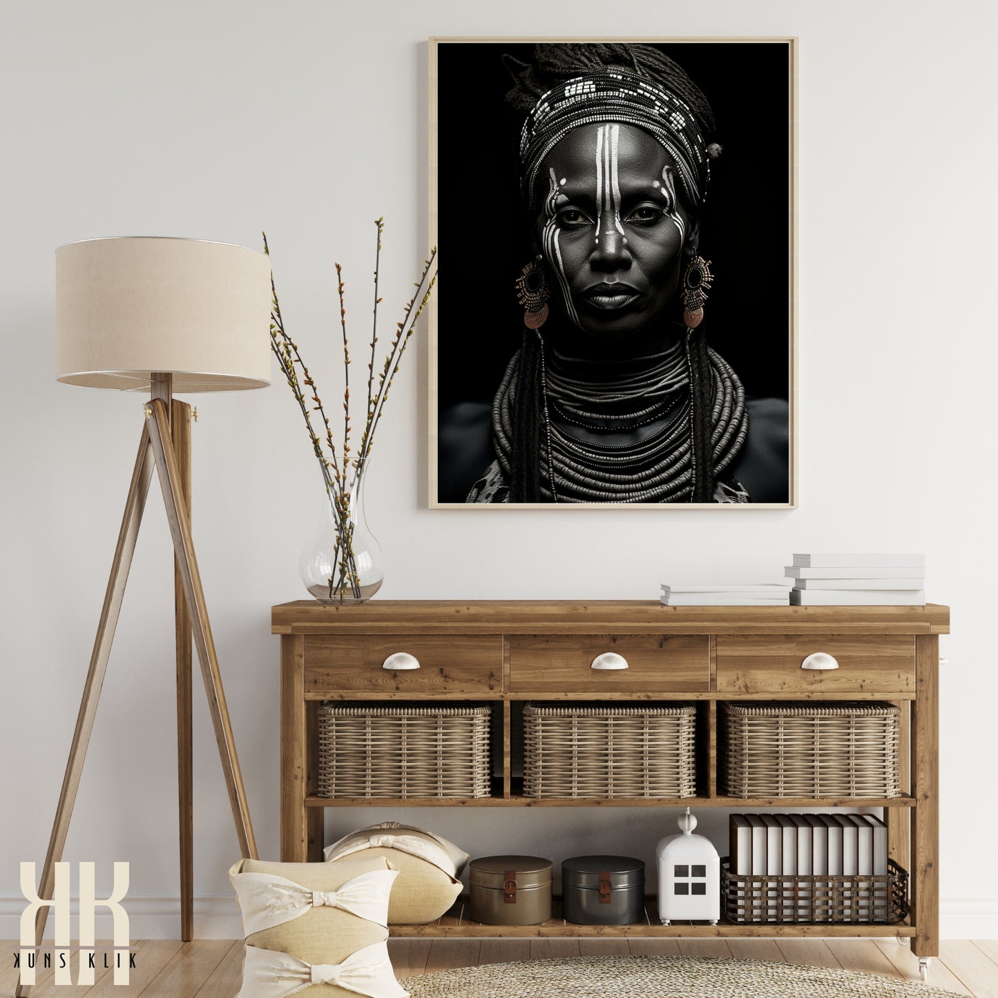 Tribal Woman Black and White Photography Print - 4