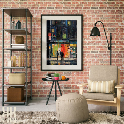 Romantic Couple Urban Cityscape Wall Art - 10