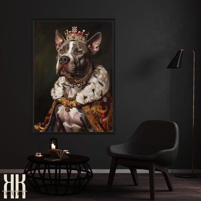 Pitbull Dog Royal Portrait Dressed as Royalty