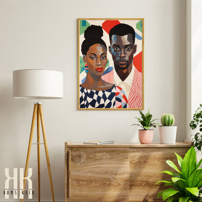 Culturally Inspired Bold Patterned Couple Portrait - 8