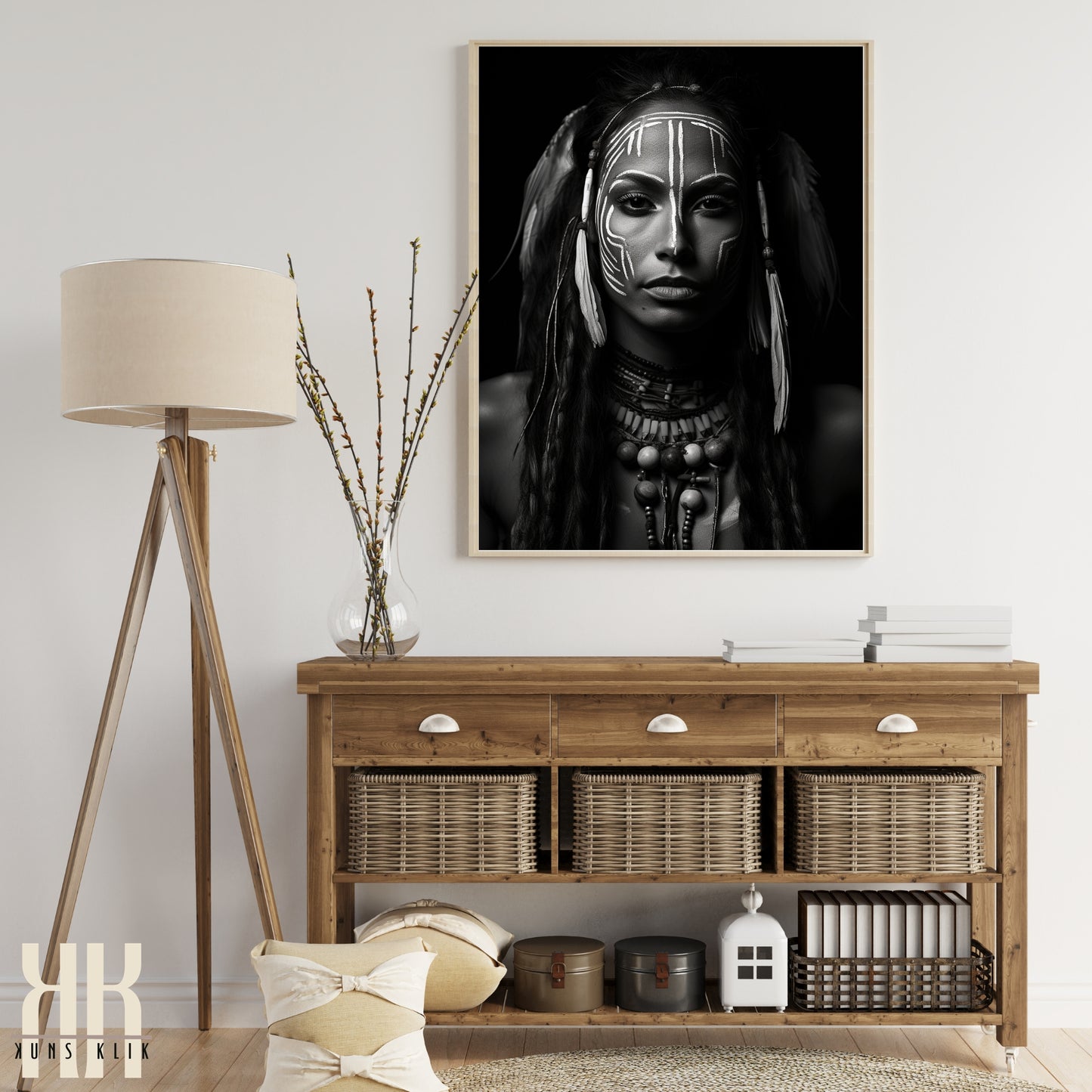 Tribal Woman Black and White Photography Print - 6