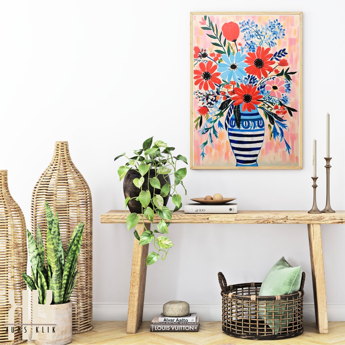 Vibrant Flower Bouquet Contemporary Wall Art - 8