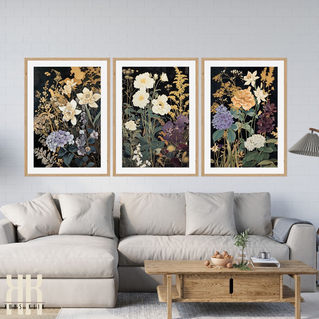 Dark Background Floral Art Print