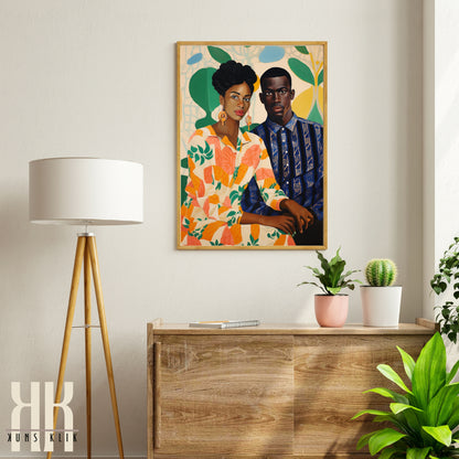 Culturally Inspired Bold Patterned Couple Portrait - 7