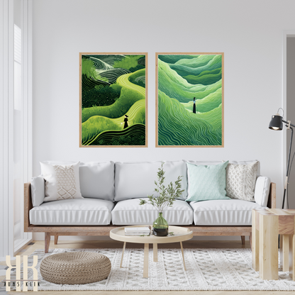 Zen Green Minimalist Wall Art