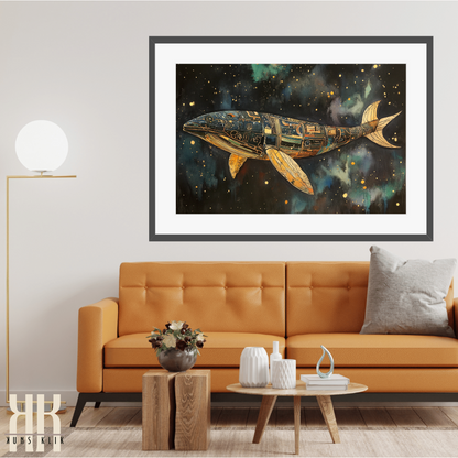 Surreal Whale in the Stars - Space and Ocean Fantasy Print