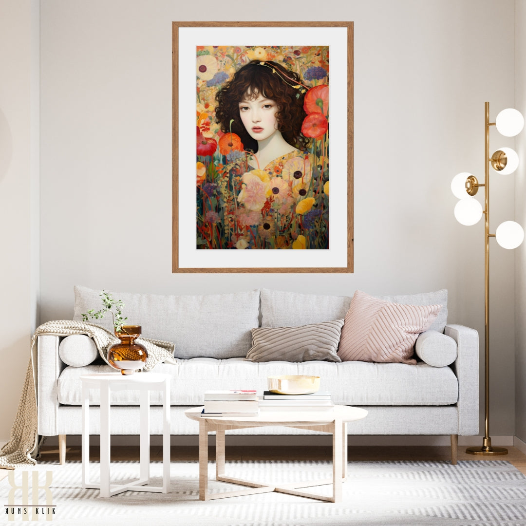 Dreamy Floral Woman Portrait Wall Art