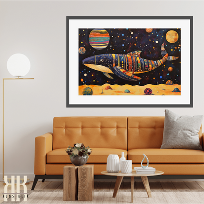 Ancient Egyptian Star Whale - Mythical Universe Art Poster