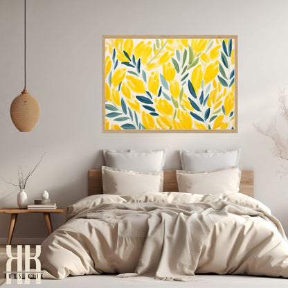 Contemporary Wildflower Brushwork Art Print