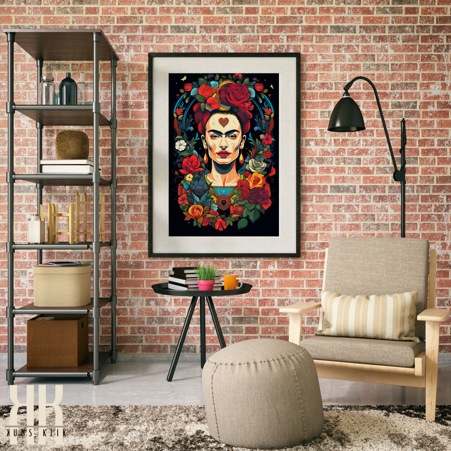 Frida Kahlo Bold Colourful Portrait Wall Art - 2