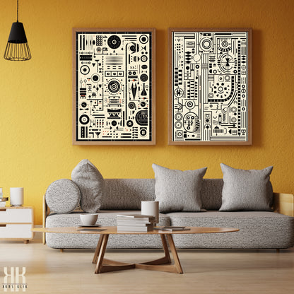 Modern Abstract Circuitry Pattern Art - 8