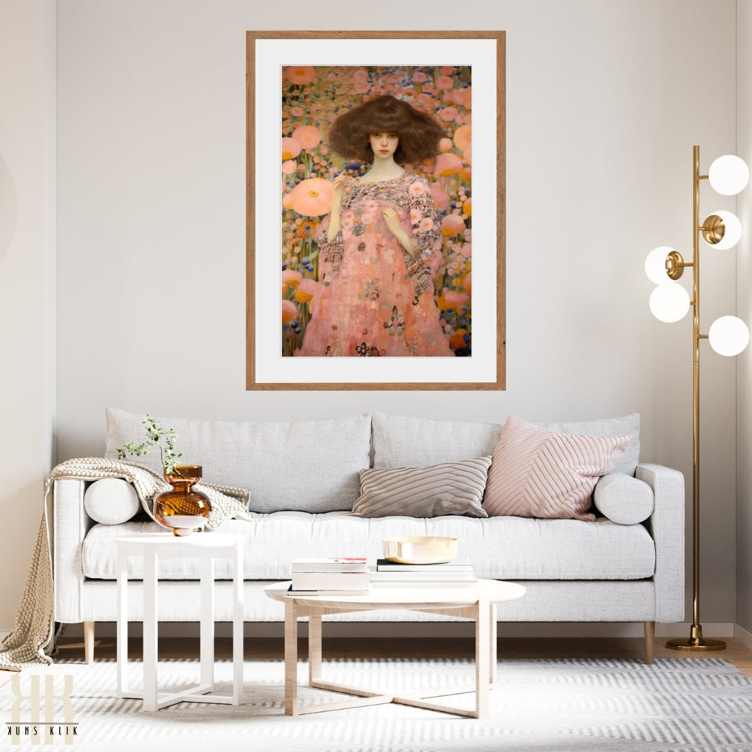 Elegant Woman in Flower Garden Canvas Print