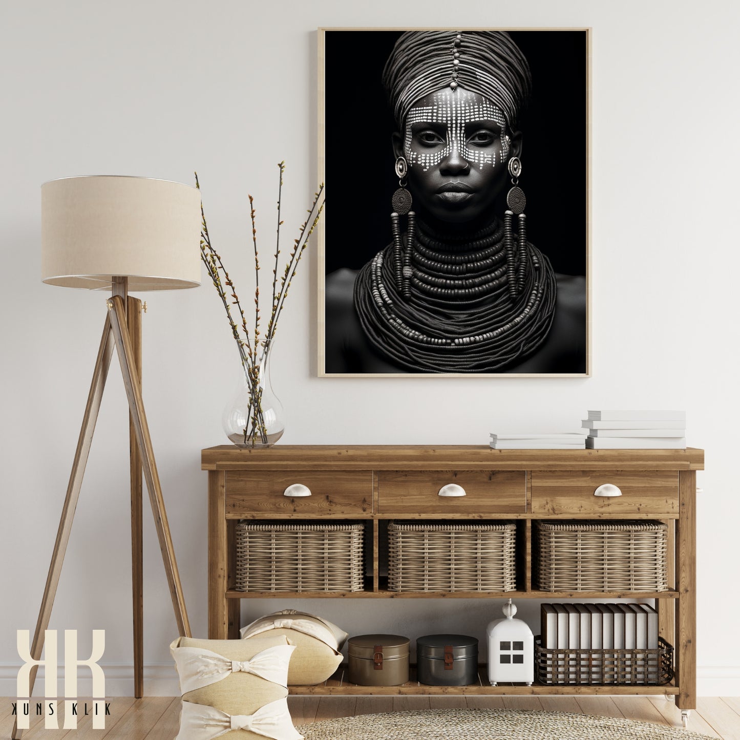 Tribal Woman Black and White Photography Print - 9