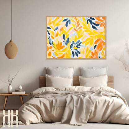 Abstract Blooms in Yellow Art Print