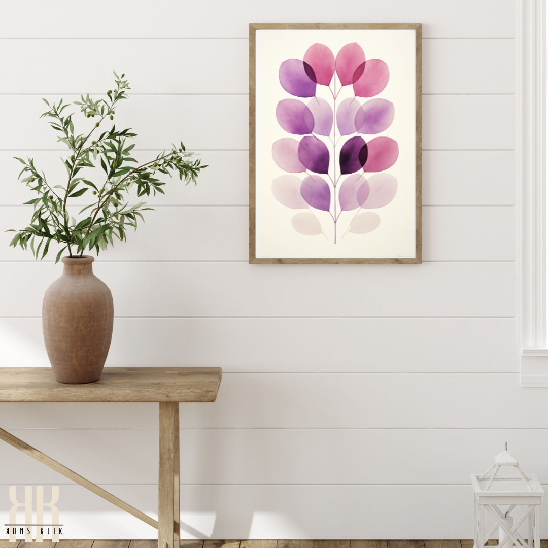 Delicate Watercolour Leaves Print Minimalist Botanical Decor