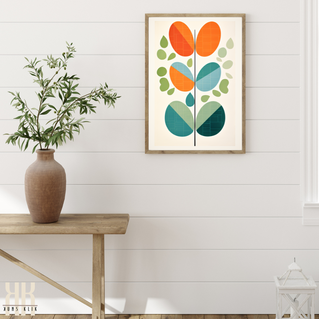 Simplistic Abstract Leaf Floral Print