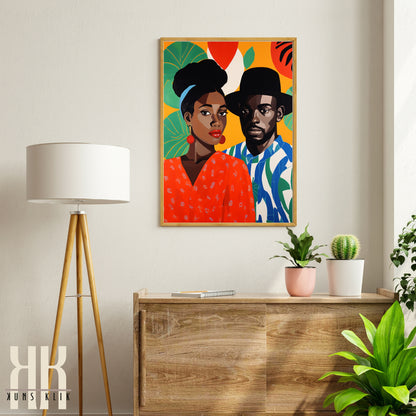 Culturally Inspired Bold Patterned Couple Portrait - 3