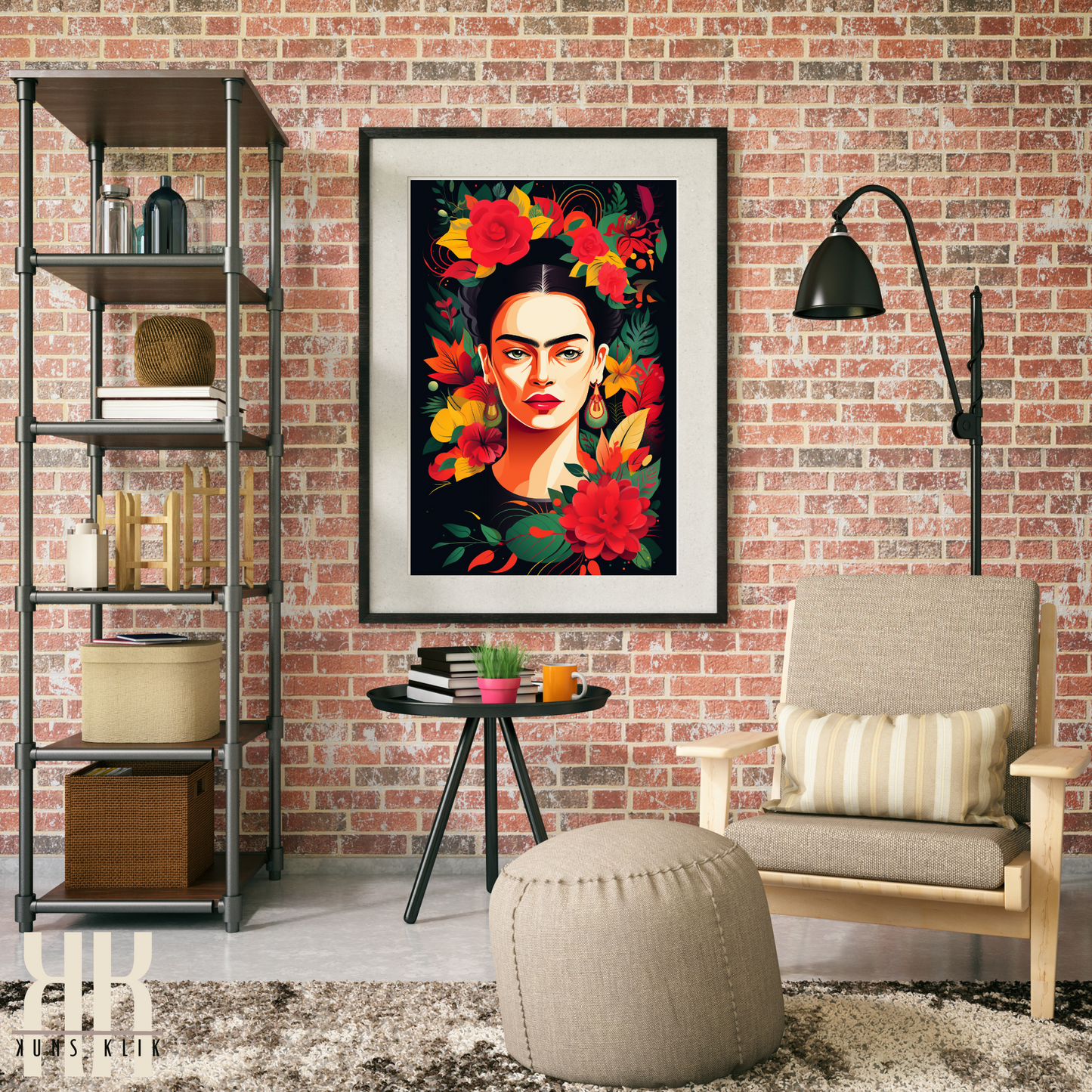 Frida Kahlo Bold Colourful Portrait Wall Art - 1