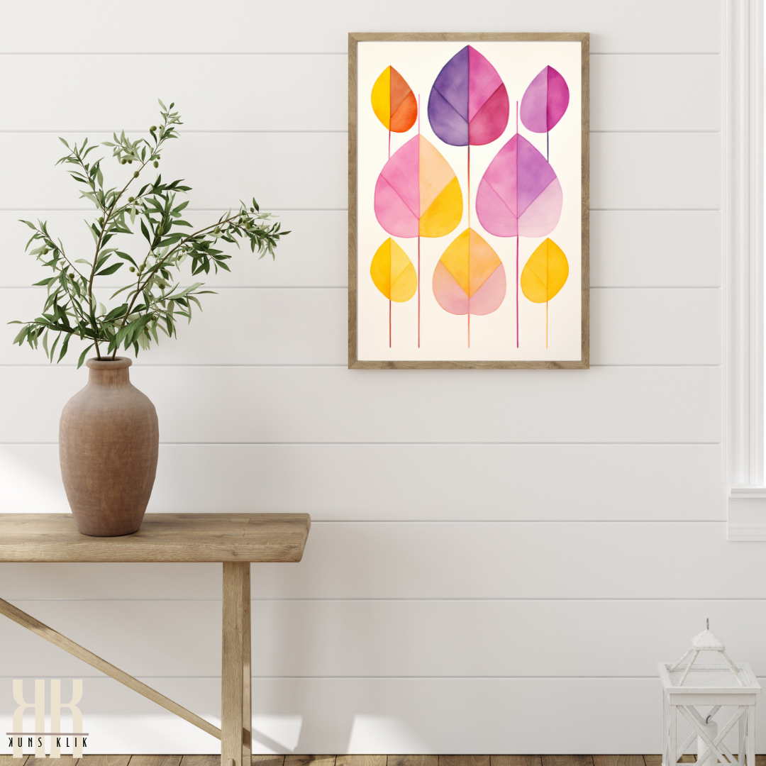 Soft Pastel Botanical Print Minimalist Leaf Watercolour Art